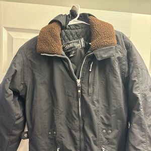 Obermeyer Women’s Charcoal Jacket with Brown Collar